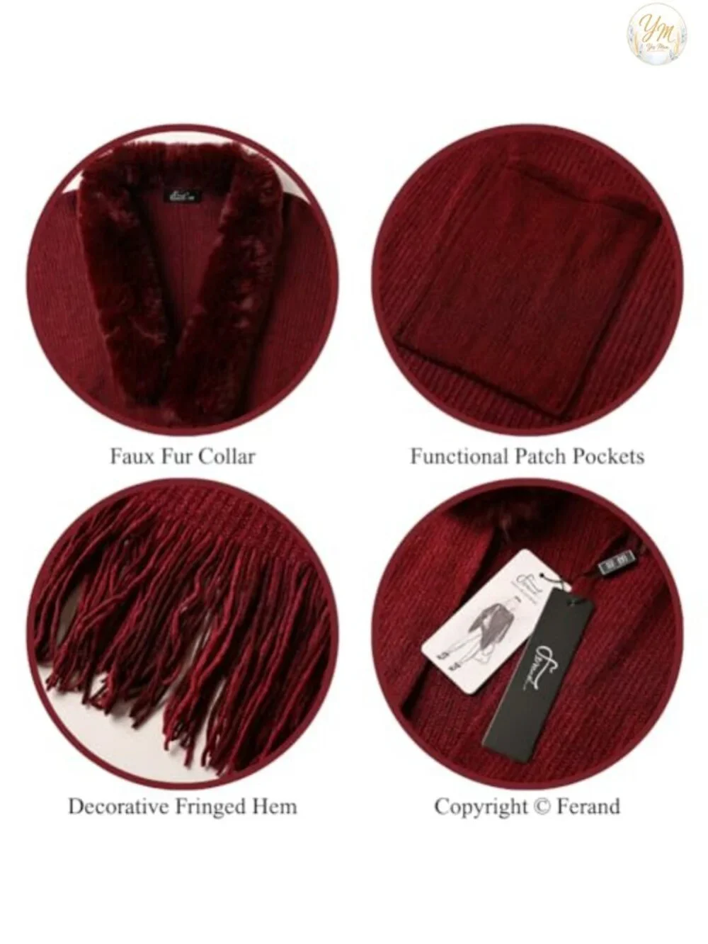 Women's Poncho Cape Shawl Wrap with Pockets Open Front Fringe Knit